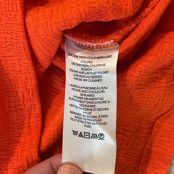 NWT By Anthropologie One Shoulder Ruffle Top Orange in Sz L - Picture 10 of 10